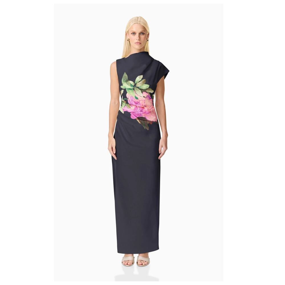 NEW ELLIATT Azelie Asymmetrical Gown in Black Size XXS
